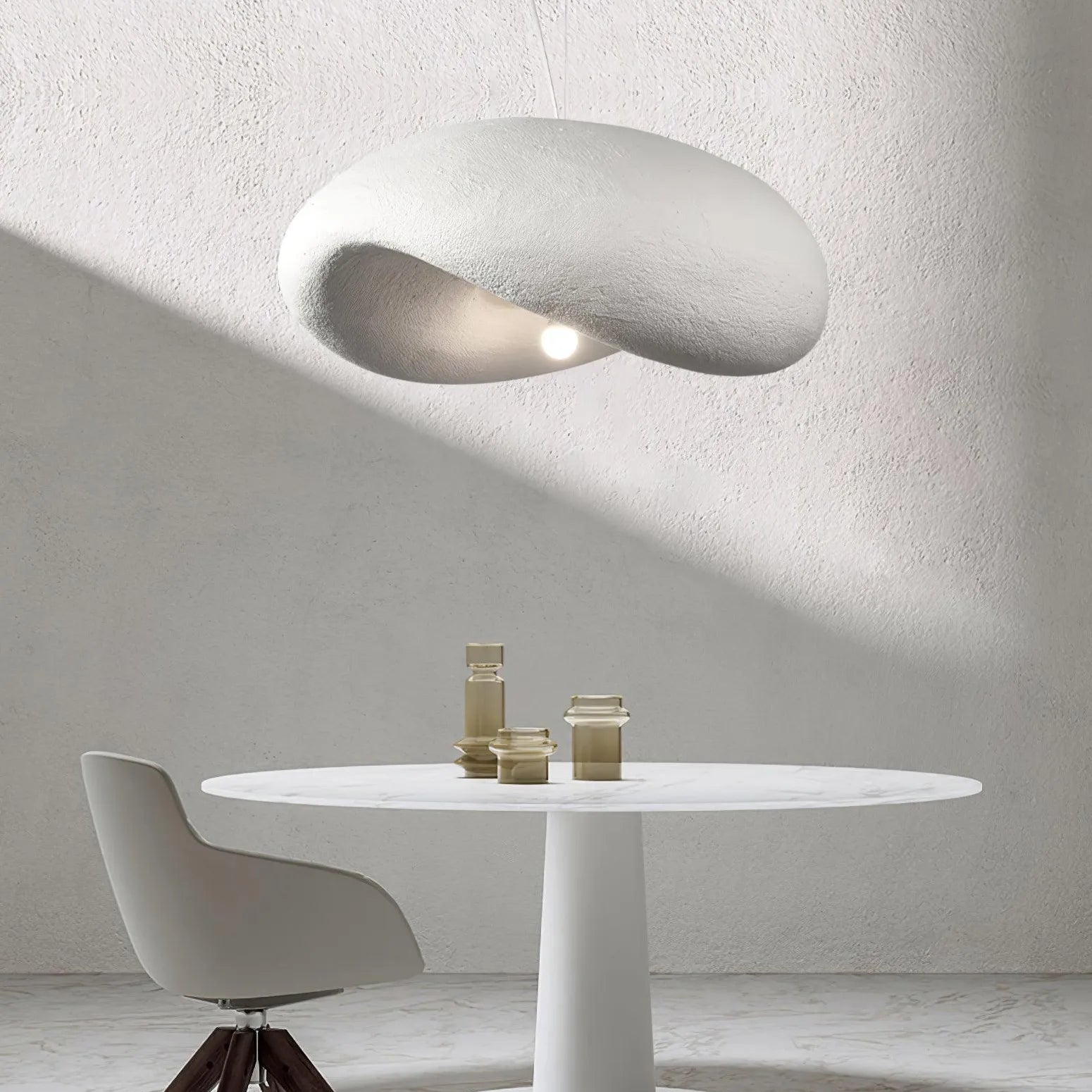 Faux Concrete Design Modern White Pendant Light