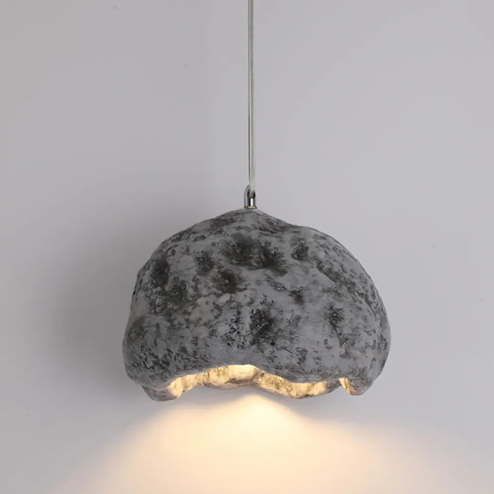 Faux Stone Resin Single Bedroom Pendant Light