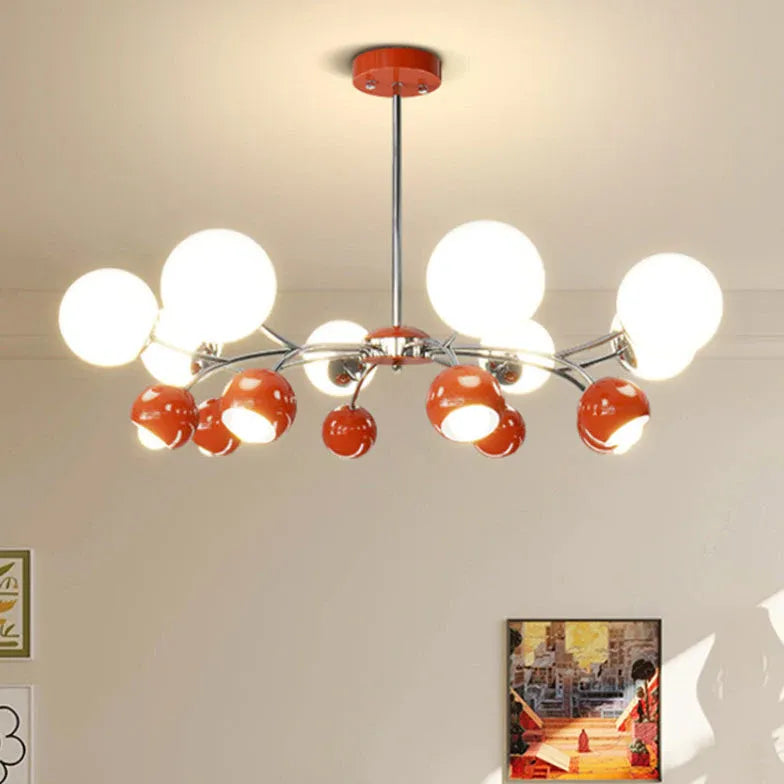 Two Tone Multi-Ball Radial Chandelier