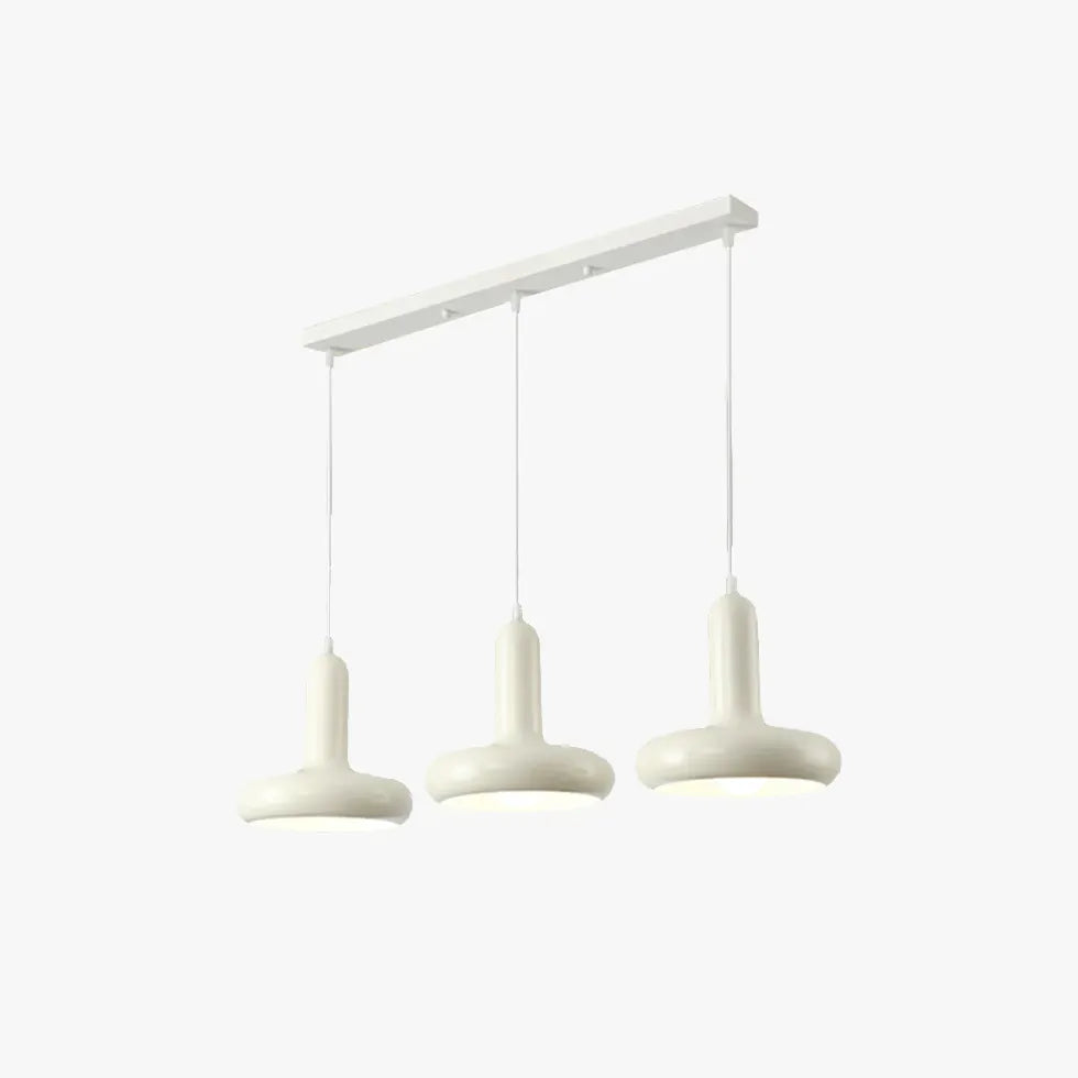 Sleek Rounded Design White Dining Pendant Light