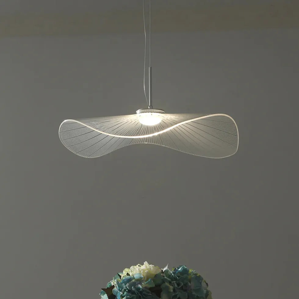 Lotus Leaf-shaped Modern White Acrylic Pendant Light