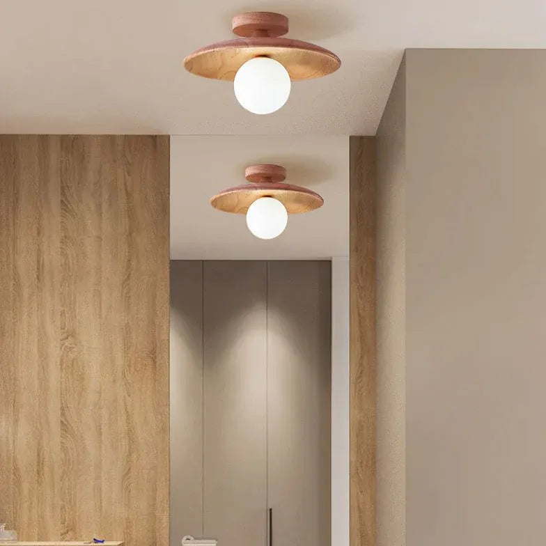 Lampada da soffitto per corridoio Legno Naturale