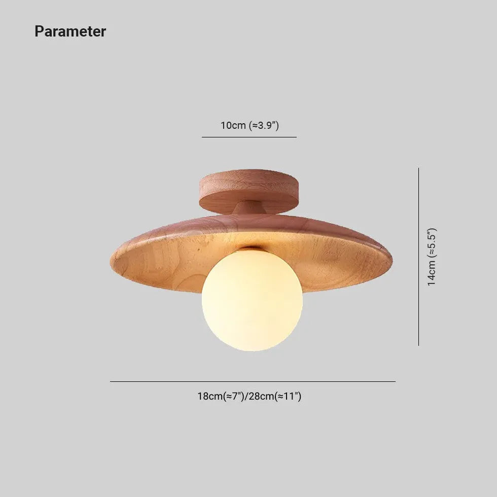 Lampada da soffitto per corridoio Legno Naturale