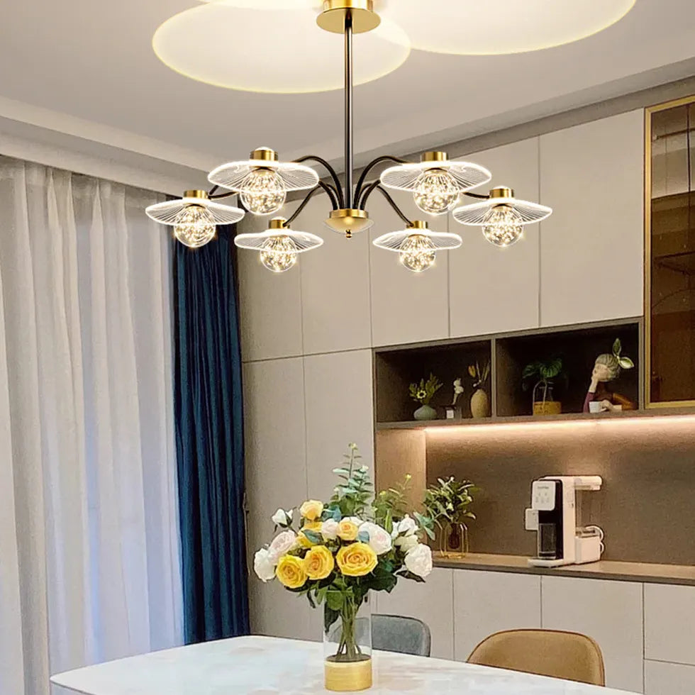 Lampadario Sospensione Vetro Trasparente Moderno Design Elegante