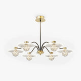 Lampada a Sospensione in Vetro Trasparente a Forma di Fiore