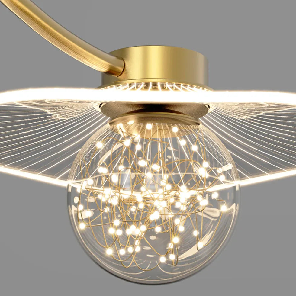 Lampadario Sospensione Vetro Trasparente Moderno Design Elegante