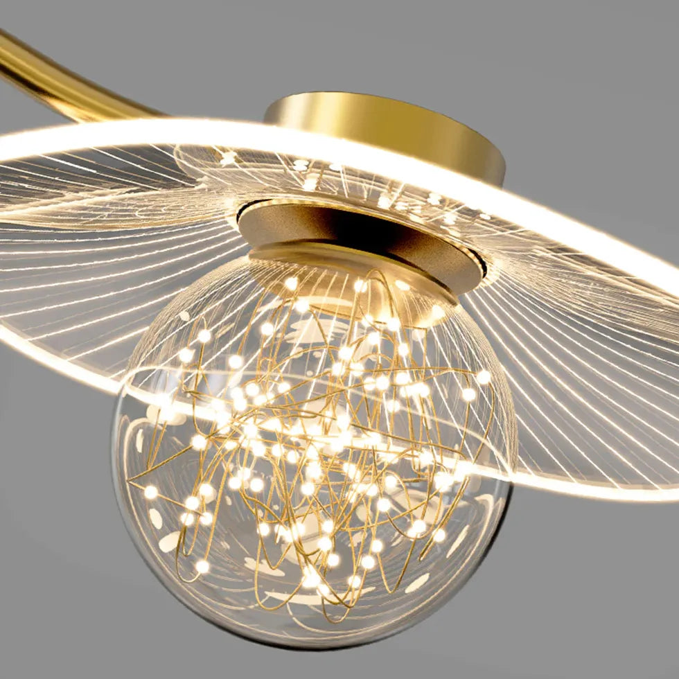 Lampadario Sospensione Vetro Trasparente Moderno Design Elegante