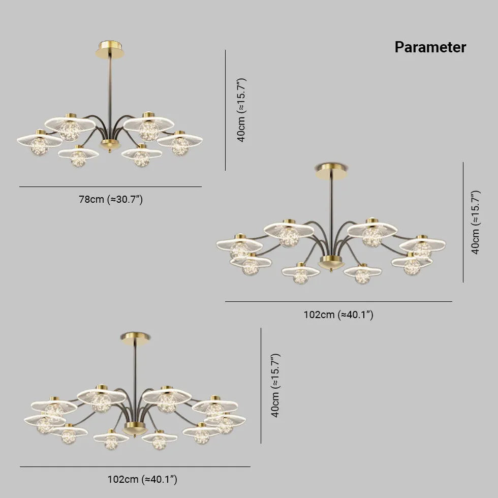 Lampadario Sospensione Vetro Trasparente Moderno Design Elegante