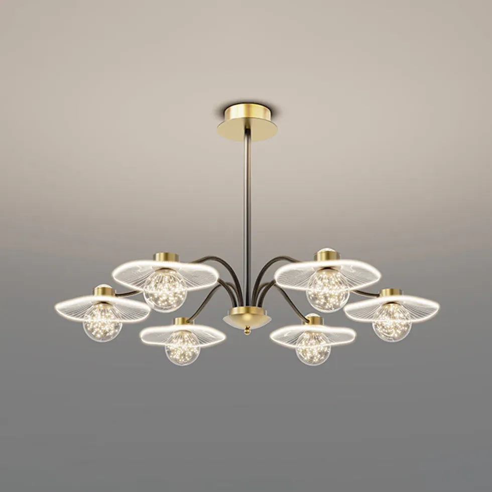 Lampadario Sospensione Vetro Trasparente Moderno Design Elegante