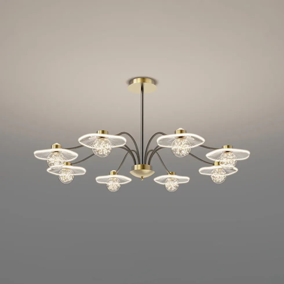 Lampadario Sospensione Vetro Trasparente Moderno Design Elegante