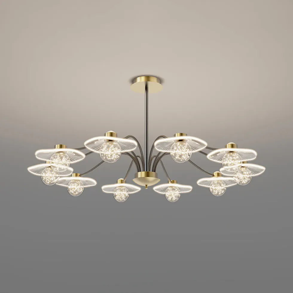 Lampadario Sospensione Vetro Trasparente Moderno Design Elegante