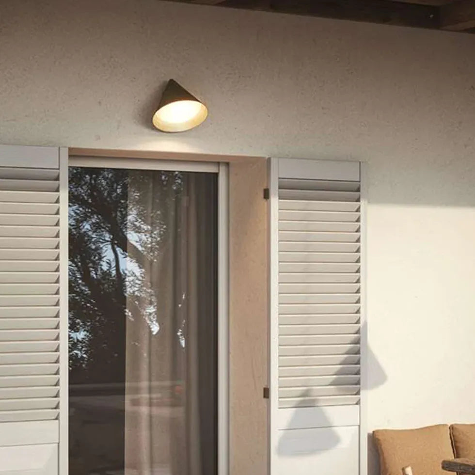 Cone Wall Light Outdoor Gold