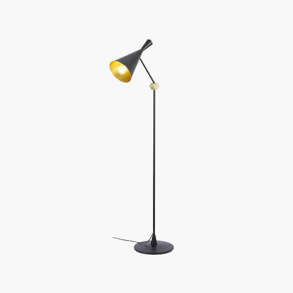 Black Cone Shade Adjustable Floor Lamp