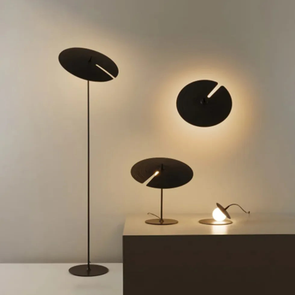 Large Black Disc Modern Table Lamp