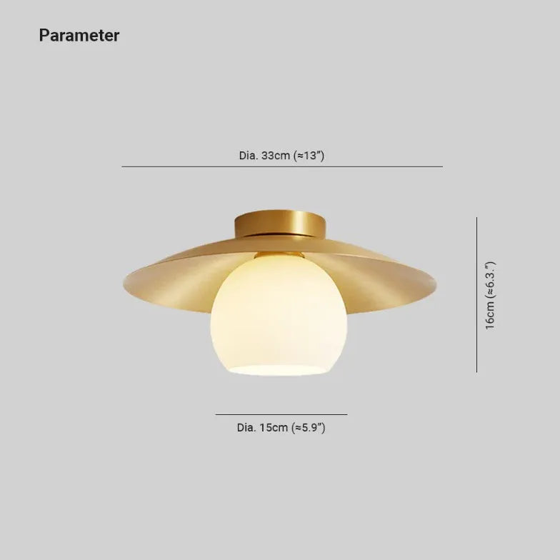 Plafoniera Vintage Ottone Dorato per Corridoio