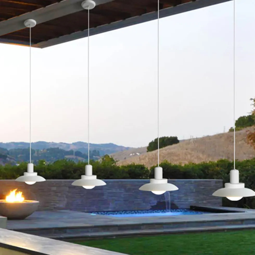 Umbrella-Shaped Outdoor Industrial Pendant Light