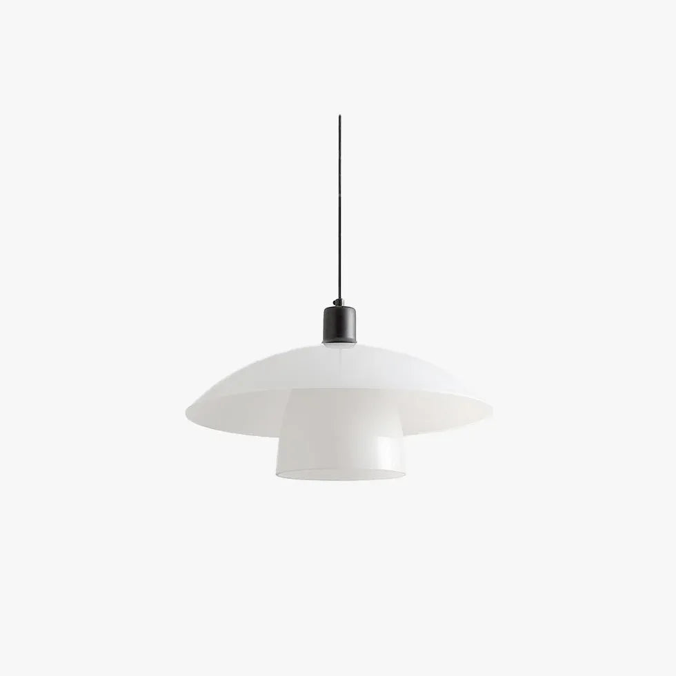 Double Layer White Shade Glass Pendant Light