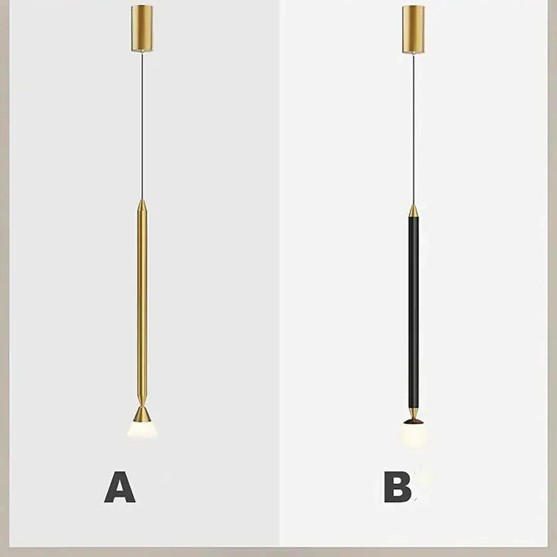 Gold Linear Minimalist Single Head Bedroom Pendant Light