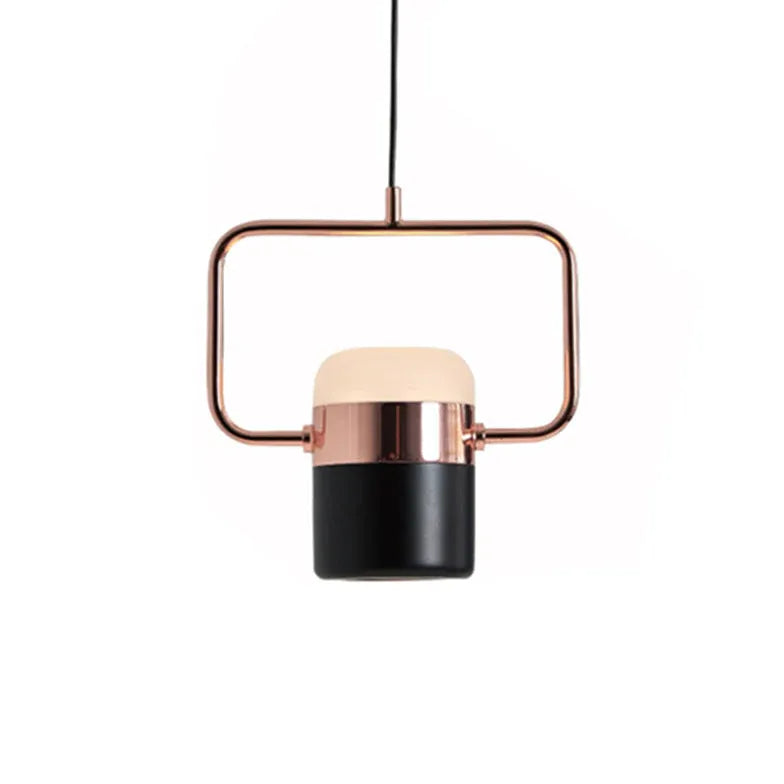 Adjustable Cylinder Pendant Light with Metal Frame