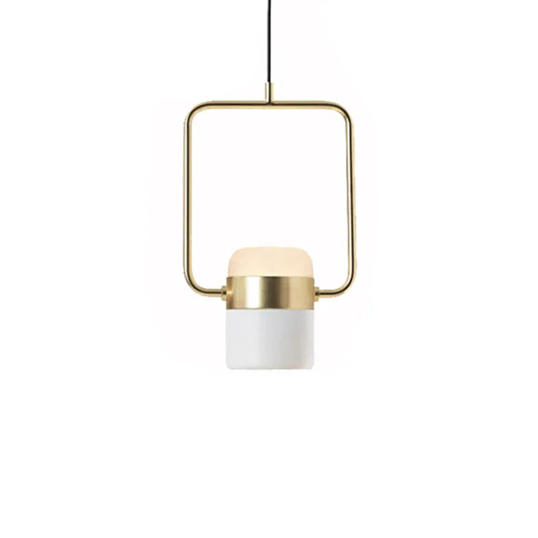 Adjustable Cylinder Pendant Light with Metal Frame