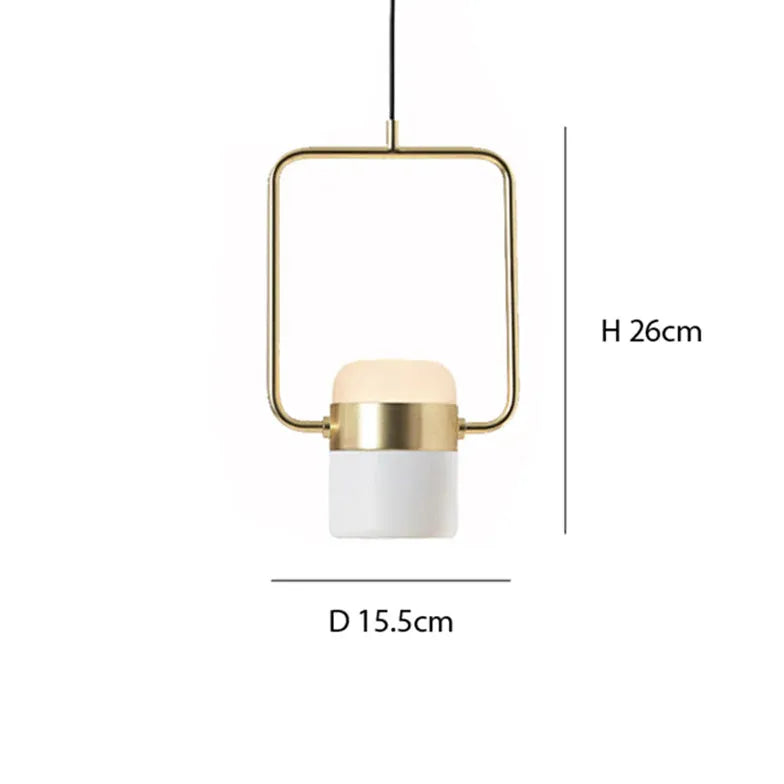 Adjustable Cylinder Pendant Light with Metal Frame