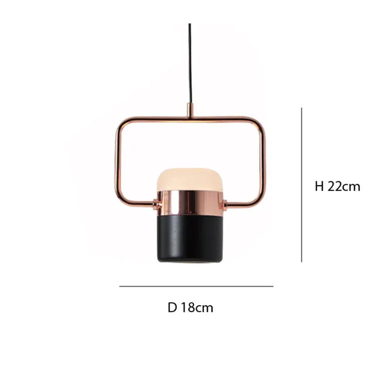 Adjustable Cylinder Pendant Light with Metal Frame