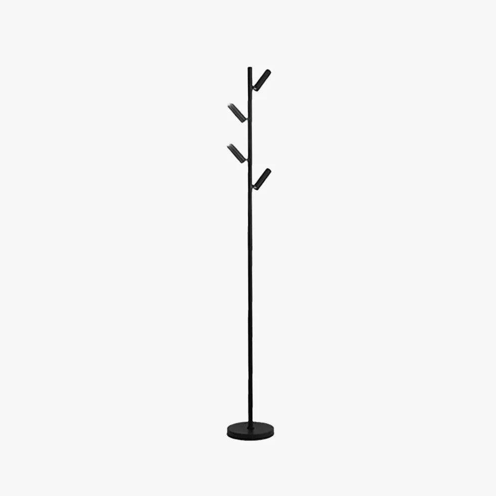 Multi-Head Black Slim Floor Lamp