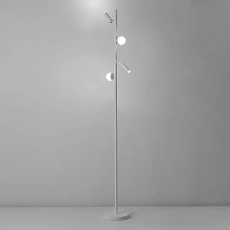 Multi-Head Black Slim Floor Lamp