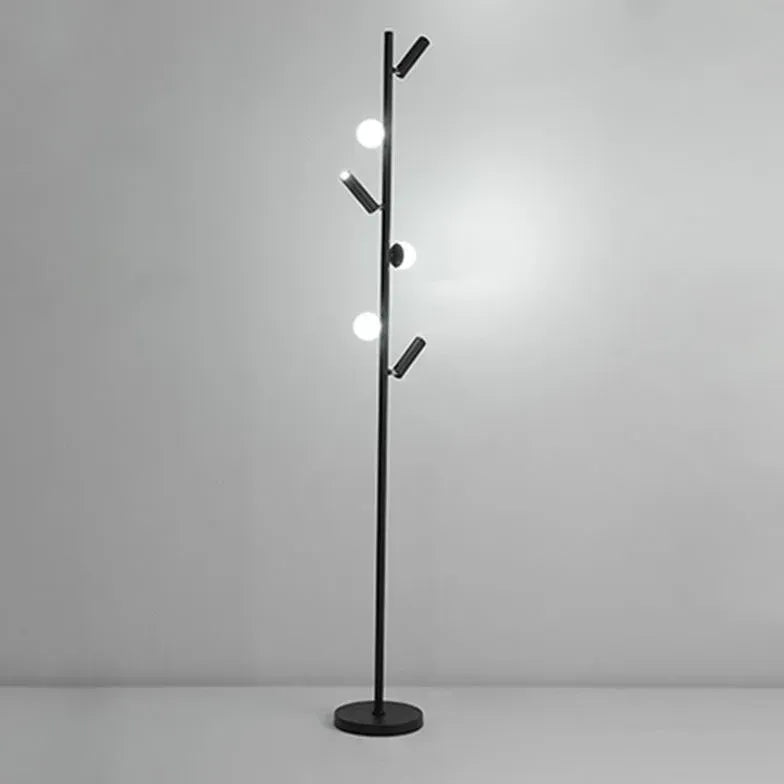 Multi-Head Black Slim Floor Lamp