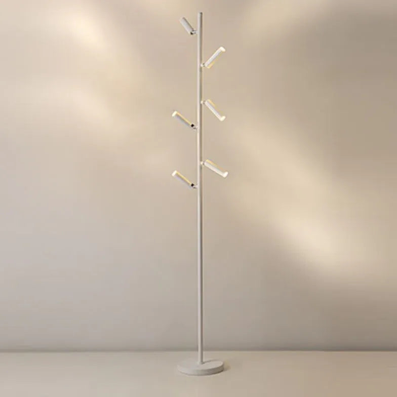 Multi-Head Black Slim Floor Lamp