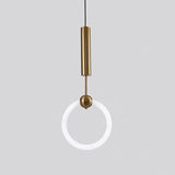 Geometric Frame Gold LED Bedroom Pendant Light