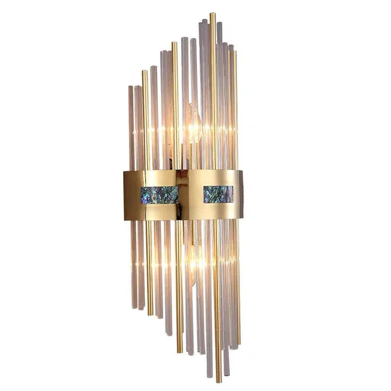 Luxury Crystal Pipe Gold Wall Lights