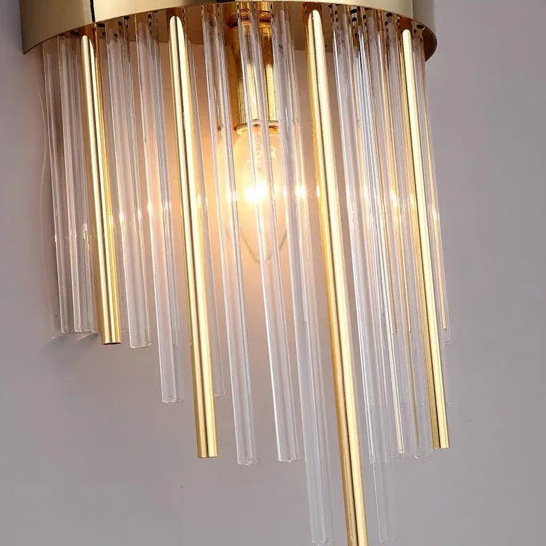 Luxury Crystal Pipe Gold Wall Lights