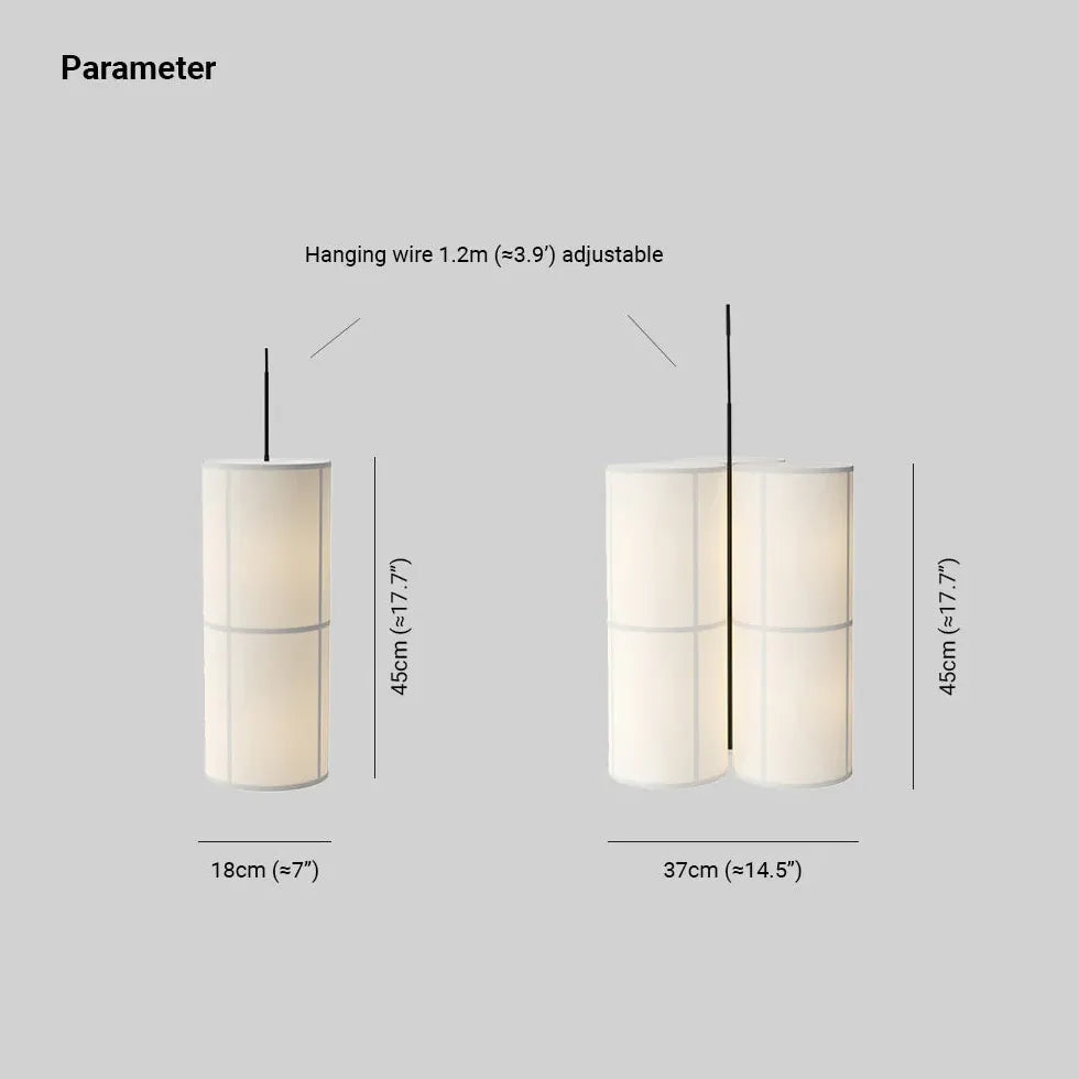 Lampadari moderni in tessuto trasparente cilindrico