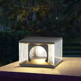 Lampioni da Giardino a Pannelli Solari  in Vetro Nero Design Moderno