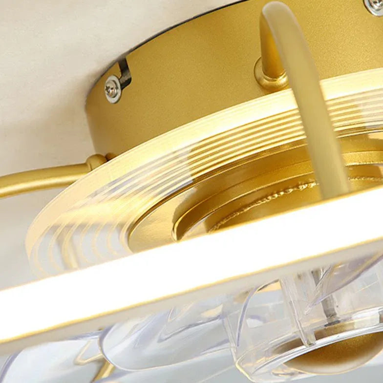 Pentagon Gold LED Bedroom Fan Light