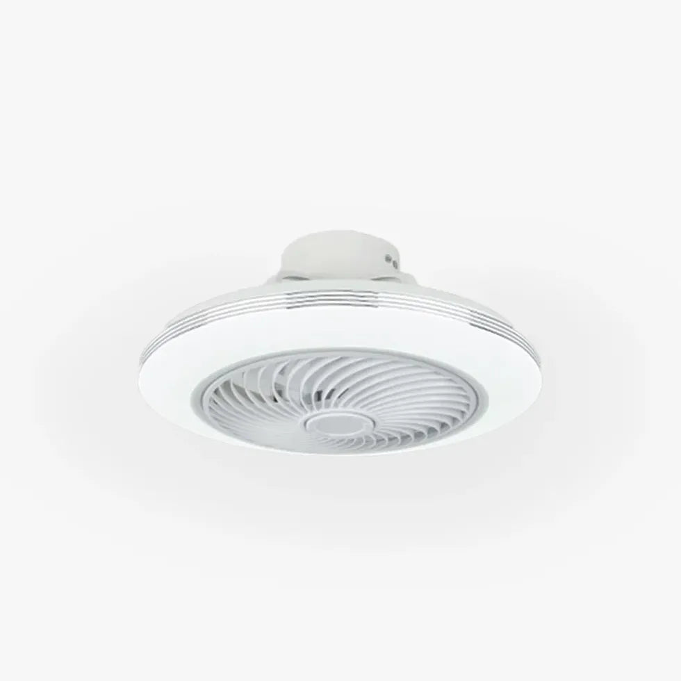 Remote-Controlled Round Modern Bedroom Fan Light