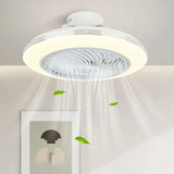 Remote-Controlled Round Modern Bedroom Fan Light