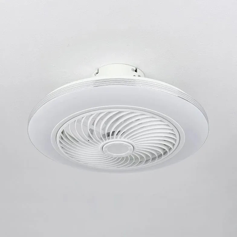 Remote-Controlled Round Modern Bedroom Fan Light