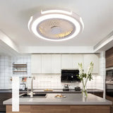 Luce alla ventola da cucina bianca a LED a forma di anello