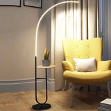 Curved Linear Lamp with Table Floor Lamp