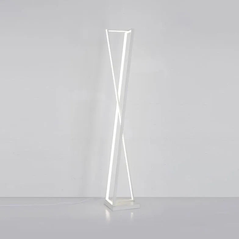 X-Shaped White Plug Tripod Floor Lamp