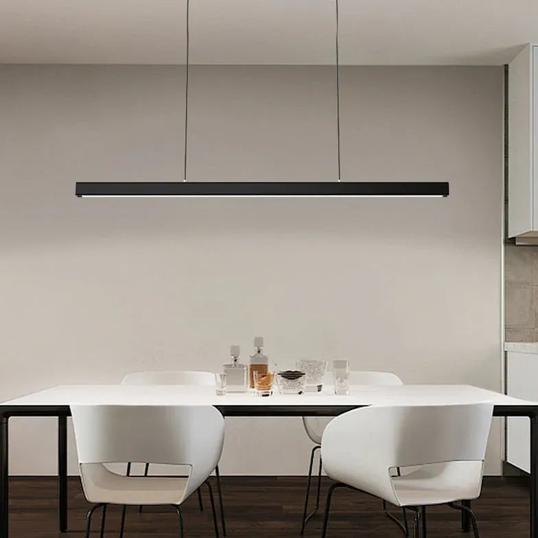 Linear Metal White LED Kitchen Pendant Light