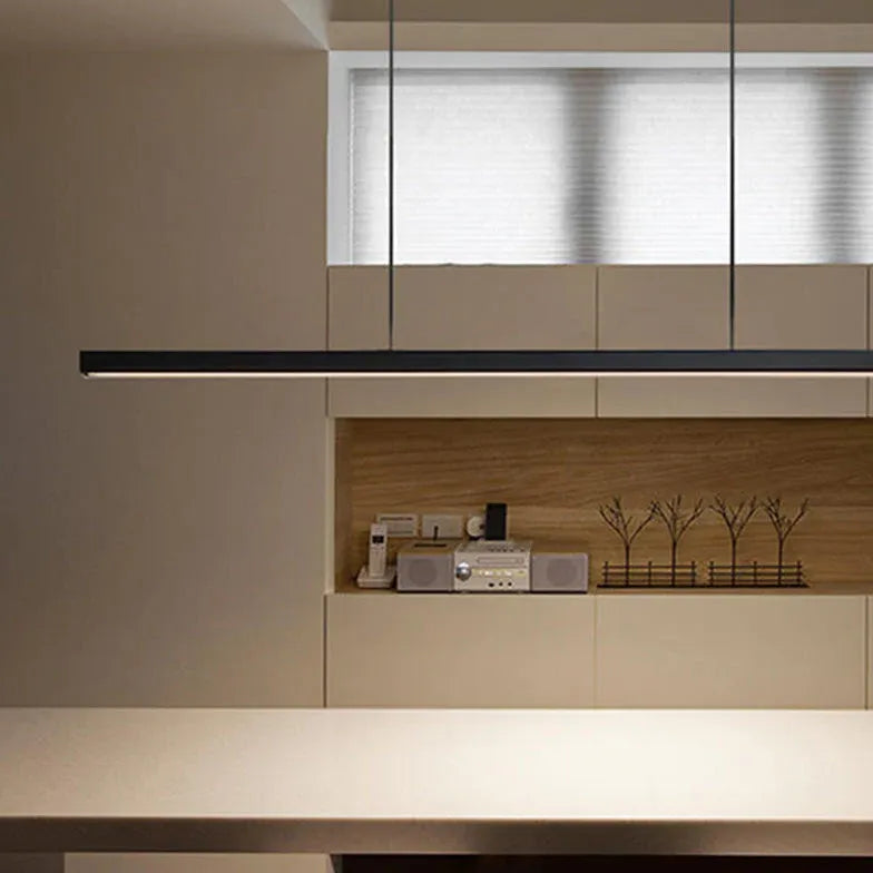 Linear Metal White LED Kitchen Pendant Light