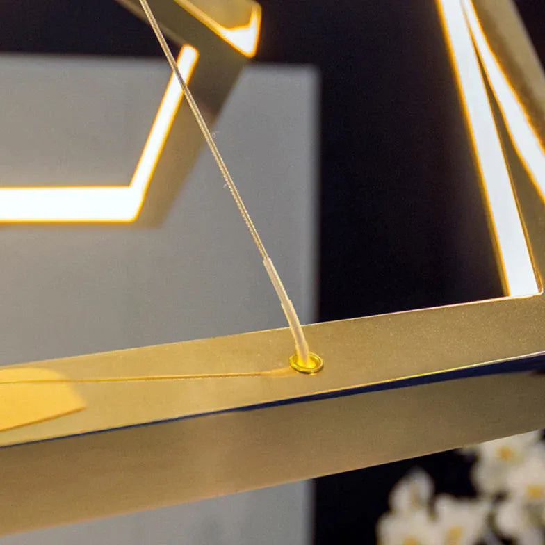 Lampadario moderno oro Design geometrico elegante