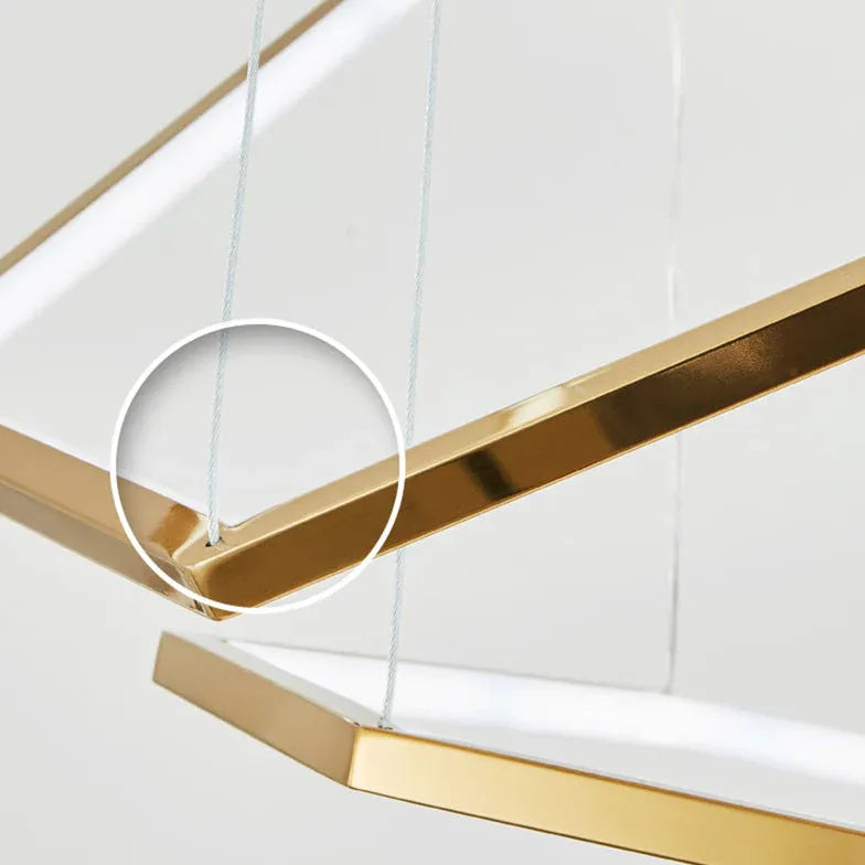 Lampadario moderno oro Design geometrico elegante