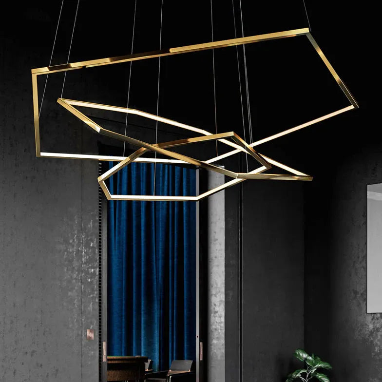 Lampadario moderno oro Design geometrico elegante