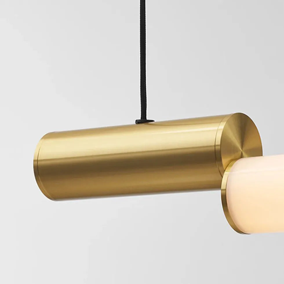 Tubular Elongated Gold Kitchen Pendant Light