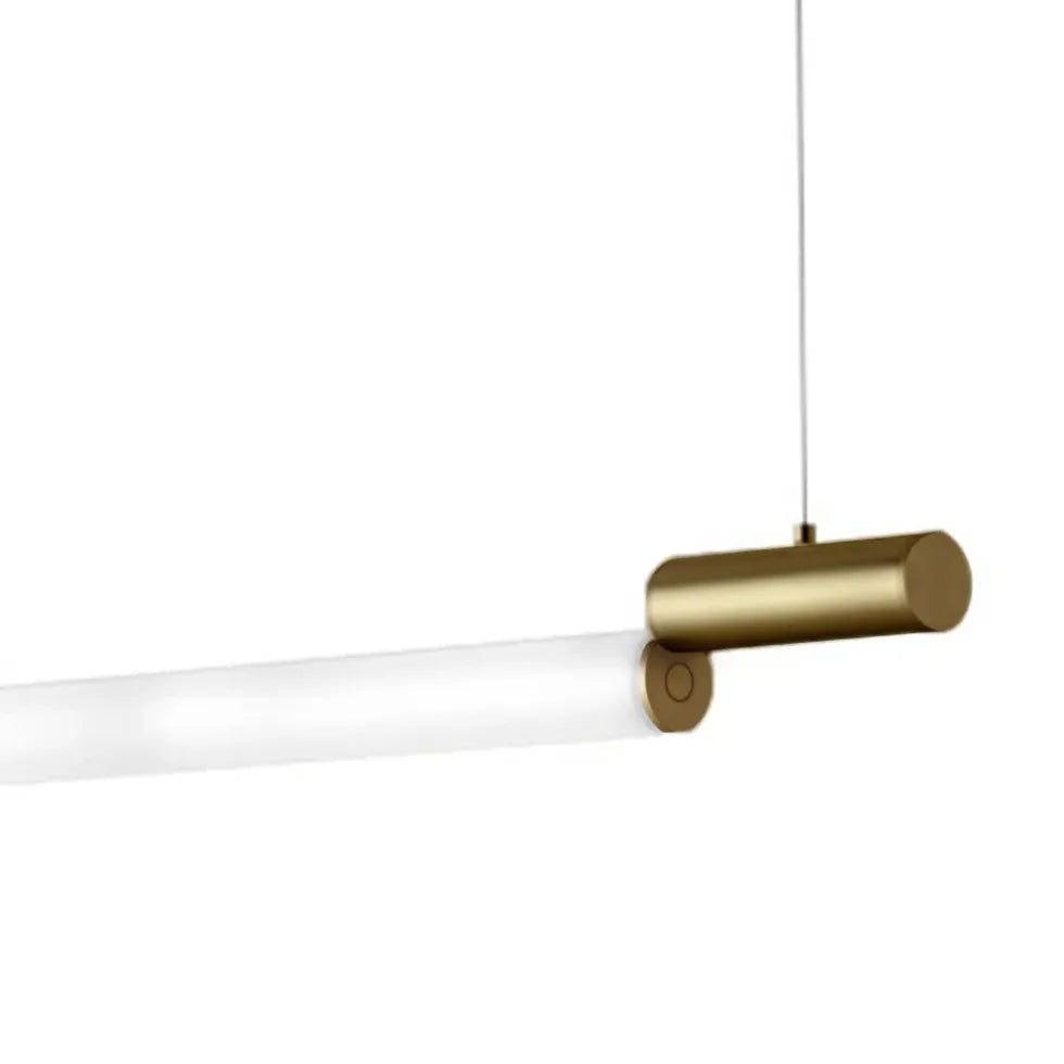 Tubular Elongated Gold Kitchen Pendant Light