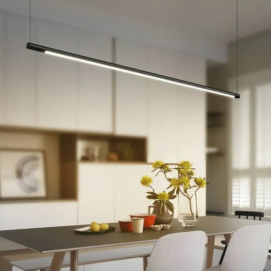 Lampadari Moderni Lineari LED Dimmerabili per Sala Pranzo Stile Minimalista